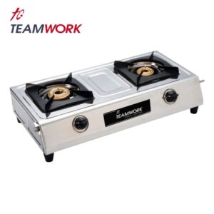 Mini Gold Gas Stove  Stainless Steel - 2 Burner Brass